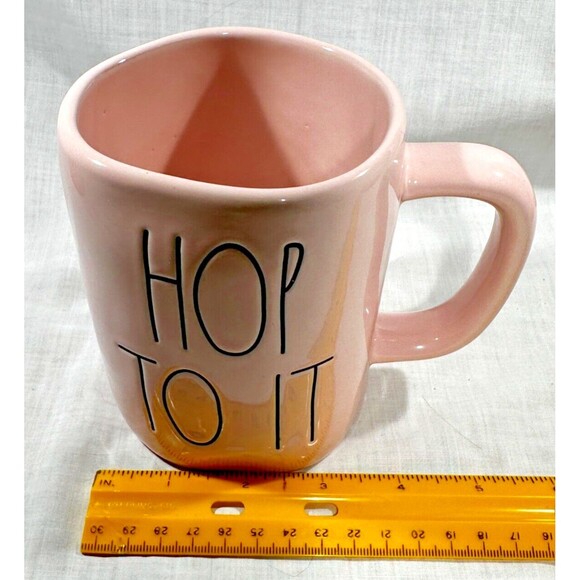 RAE DUNN Hop To It Jumbo Coffee Mug 20 oz - Pink - Artisan Collection by Magenta - Picture 5 of 6